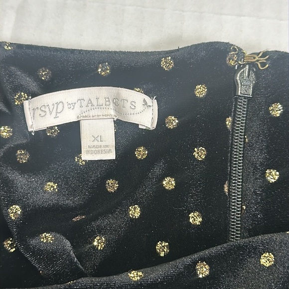 Talbots RSVP Women’s Size XLarge Black Gold Velvet Sleeveless Formal Cocktail - Picture 7 of 13